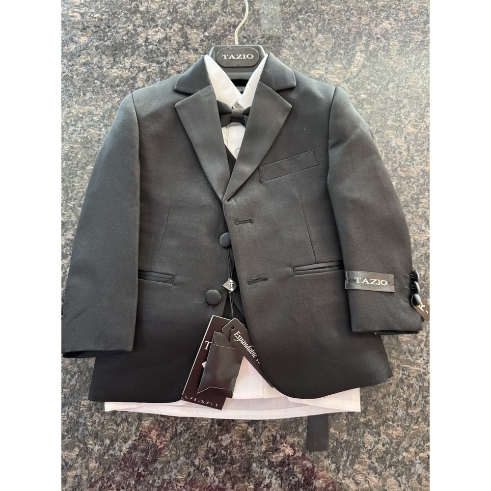 Tazio Blazer Set,‎ Little Boys Tuxedo Formal Suit NWT Black Size 2 (24 Months)
